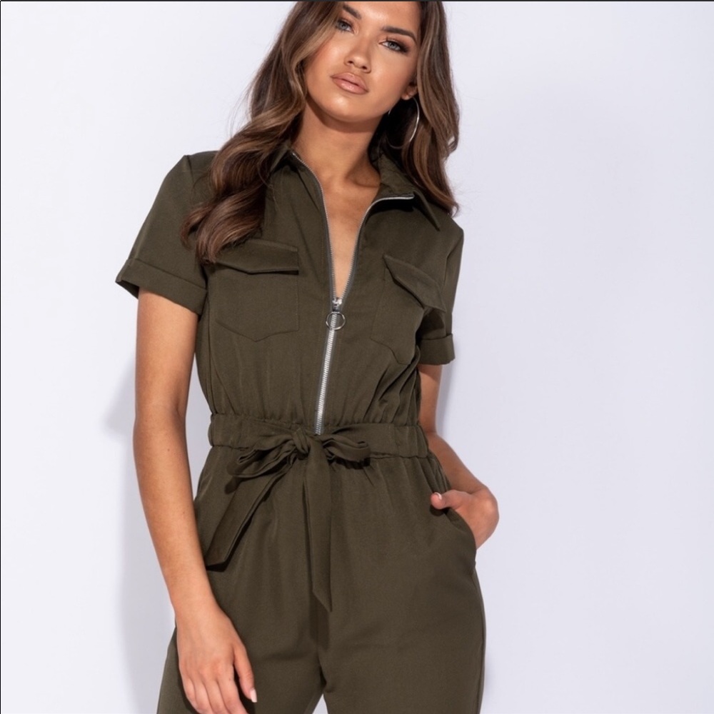 Olive Green Utility Jumpsuit NWT Size 4